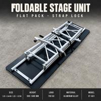 Plateforme de Scène Pliante en Aluminium 1,22x2,44M 750kg, Plateforme Portable en Kit pour Location d'Événements