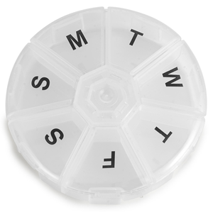 NBBLUESKY Pilulier Hebdomadaire 7 Jours Conteneur Organisateur de Médicaments Boîte Ronde Boîte de Rappel de Pilule Planificateur de <span class=keywords><strong>Médicament</strong></span> de Voyage - Product Image 6