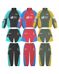 Tùy Chỉnh Quá Khổ Nylon Đồng Bằng Bộ Mùa Thu Quần Áo Cổ Điển Windproof Áo Khoác Nylon Tracksuit Áo Gió Áo Khoác Tracksuit Cho Nam Giới - Product Image 1