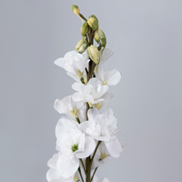 Fleur de Delphinium en latex à toucher réel, branche longue, sensation 3D réaliste, ruban en polyester doux, pour la maison, les mariages, les événements, la Saint-Valentin