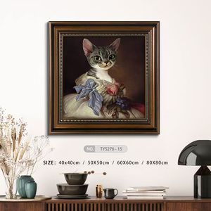 Reproduksi seni dinding kucing lucu lukisan minyak terkenal dengan bingkai kustom untuk ruang tamu atau Dekorasi kamar tidur - Product Image 4