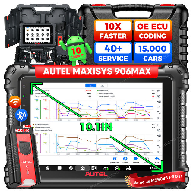 Autel Official Store MaxiSYS MS906MAX OBD2 Scanner for All Cars MS906 MAX Engine Analyzer Vehicle Full System Diagnostic Tools