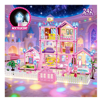 TOYSRUNNER DLHS0307 Grande Maison de Poupées Éducative en Plastique pour Enfants de 5 à 7 Ans, Unisexe, avec Meubles et Accessoires pour Jeu d'Imitation