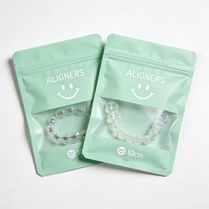 Custom Heat Seal Bags Matte Flat Ziplock Mylar Bags <strong>for</strong> Clear Aligner Dental Packaging Aligner Bags Three Side sealed Bag Custom - Product Image 3