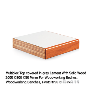 แผ่นไม้ลามิเนตสีเทา Fami Multiplex พร้อมขอบไม้จริง ขนาด 2000 x 800 x 50 มม. สำหรับโต๊ะทำงานไม้ - Product Image 3