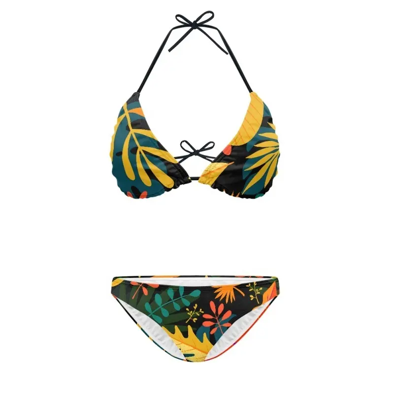 Custom String Triangle Women'S Bikini Set Micro Beachwear For Sexy Swimwear Beachwear 3d Printing 2 Piece Swimsuits For Women