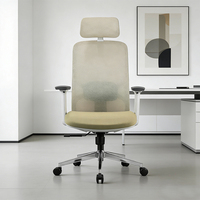 Chaise de bureau ergonomique confortable avec support lombaire en mousse à mémoire de forme 2D, chaises d'ordinateur en maille