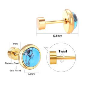 Pendientes de Acero Quirúrgico para Niños, Joyería Infantil, Pendientes de Oro - Product Image 3