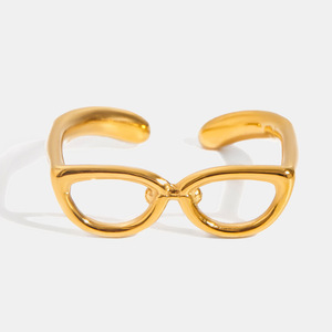 Fashion <b>Rings</b> Sunglasses Shape Gold Tone <b>Open</b> <b>Ring</b> Unisex Jewelry Gift - Product Image 1