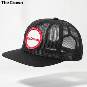 Custom Logo Full Mesh 5 Panel <b>Flat</b> Brim Cap Wholesale Bulk Breathable Structured <b>Hat</b> With Circular Woven Patch Manufacturer - Product Image 3