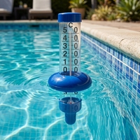 Thermomètre à eau flottant bleu de luxe à lecture précise et résistant, vente directe usine, pour serre avec cordon
