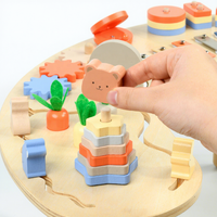 Table d'activités Montessori en bois pour tout-petits, centre de jeu sensoriel en forme de lune, cadeau éducatif d'anniversaire pour enfants