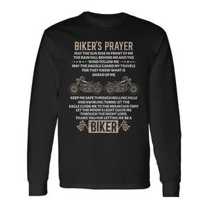 Camiseta de manga larga con diseño de motocicleta para motociclistas, Biker's Prayer - Product Image 1