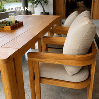Meubles d'hôtel, tabourets de bar, tables et chaises de luxe en bois pour l'extérieur, tables et chaises modernes en teck pour piscine, restaurant, bistrot