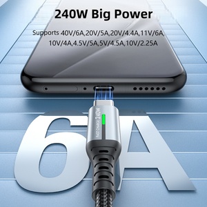 Cable <span class=keywords><strong>de</strong></span> Carga Rápida <span class=keywords><strong>Tipo</strong></span>-C <span class=keywords><strong>de</strong></span> Nailon 5A PD100W con Conductor <span class=keywords><strong>de</strong></span> Cobre Puro y Blindaje Trenzado <span class=keywords><strong>para</strong></span> Transferencia <span class=keywords><strong>de</strong></span> Datos <span class=keywords><strong>de</strong></span> Alta Velocidad - Product Image 6