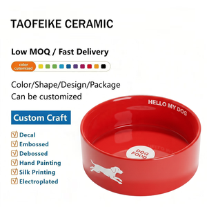 Gamelle en céramique à large ouverture anti-fatigue pour animaux de compagnie, 20 cm, base lourde antidérapante, série Hello Rouge, pour chien et chat, pour l'alimentation et l'eau - Product Image 6