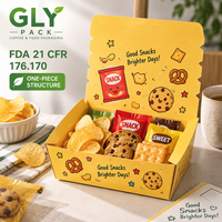 Boîte à collation pour avion GLY PACK, en carton alimentaire 300 g/m², pliable, sans plastique, emballage de restauration pour impression de logo personnalisé