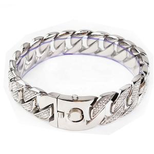 <span class=keywords><strong>Collar</strong></span> personalizado para perro, cadena de eslabones cubanos gruesos de oro de 18k y acero inoxidable - Product Image 2