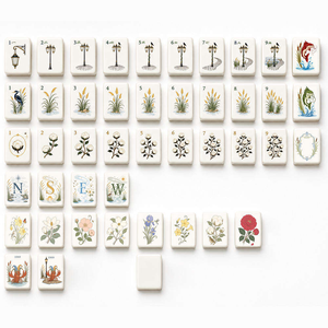 Juego de Mahjong Americano Winmax Charleston, Diseño Floral Vintage de Barco Fluvial, 160 Fichas, Telas de Microfibra, Patas Metálicas Plegables a Juego - Product Image 2