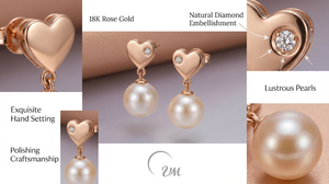 Série CHIC Alice Boucles d'oreilles en forme de coeur en or 18 carats et or rose Style classique Cadeau parfait pour les filles - Product Image 3