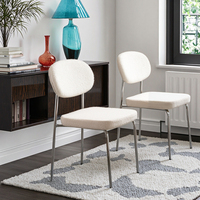 Chaises de salle à manger en velours en tissu nordique moderne EaseNeat avec dossier et pieds en métal domestiques adaptées au café de l'hôtel familial
