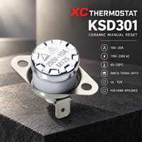 Thermostat XC KSD301 en céramique à réinitialisation manuelle 10A/15A/16A/20A 125V/250V AC 45-150 ° Interrupteur thermique bimétallique C TUV CQC