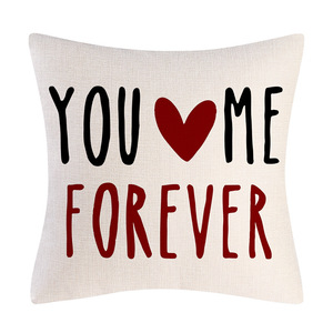 New Valentine's Day Love Pillow Cover Linen Pillow Cushion Pillow Cover