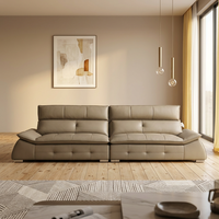 Ensemble de canapés sectionnels en cuir avec structure métallique VONLIVA, canapé sectionnel en cuir véritable pour le salon, design de meubles, directement de l'usine
