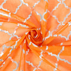 Rideau de sol en tulle personnalisé, tissu imprimé métallique argent, bon marché, vente en gros, prêt à installer - Product Image 4