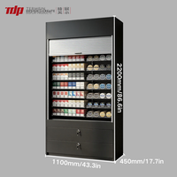 TERMEIN Présentoir de sol en métal pour tabac, vitrine LED pour cigarettes électroniques avec porte en acrylique