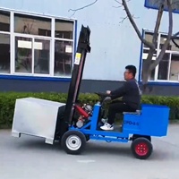 Truk Forklift Listrik 1T 1800W Motor Baterai Asam Timbal Tiang Dua Tingkat Pengangkatan Hidrolik Sederhana Ban Solid Baja Tipe C