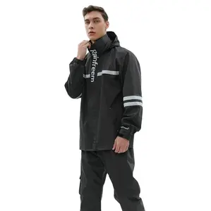 Rainfreem 3M Rain coat Factory Custom Wholesale Industrial Waterproof Polyester Work Raincoat Adult