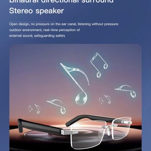 Modèle le plus récent  G06 Lunettes intelligentes sans fil Bluetooth Traduction Anti-lumière bleue Casque pour appels téléphoniques et écoute de musique - Product Image 4