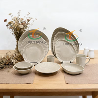 Assiettes de service, assiettes plates, assiettes à salade, bols à soupe, tasses, bols personnalisés, vaisselle de restaurant, assiette feuille à glaçure réactive