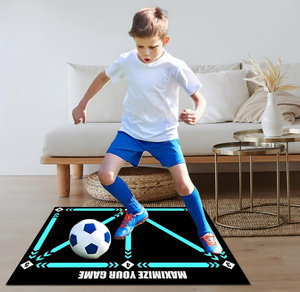 Tapis d'entraînement de football portable pour intérieur, taille et couleur personnalisables, matériau en caoutchouc durable antidérapant, facile à transporter, entraînement de vitesse pour adultes - Product Image 1