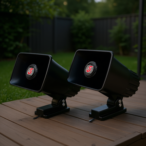 Haut-parleur à cornet cinq étoiles 6 x 4 pouces 50W 8Ohm pour extérieur/intérieur, mono, en plastique, avec support réglable, noir/blanc - Product Image 2