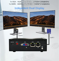 Intel N97/N100 2 LAN 4 USB 3.2 untuk VGA Dual Display Industrial Mini PC untuk Pemantauan Lini Produksi Stok Desktop