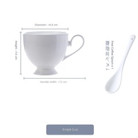 Ensemble de tasses à café au lait et soucoupes en céramique de style minimaliste pour cafés et hôtels, avec motifs