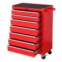 Carro de herramientas Manual de siete cajones de alta calidad, destornillador de martillo de dibujo lateral OEM personalizable, Material Cr-V para kits de herramientas