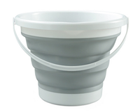 Seau pliable rond en silicone pour le camping, finition en TPR et PP