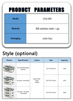 FTS Bento Box Personnalisé 3 Couche En Acier Inoxydable Bureau Portable Avec Couverts Fantaisie Adultes Isolé Moderne Boîte À Lunch