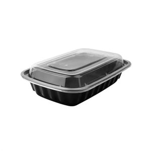 Contenants et couvercles peu profonds de 28 oz, adaptés au micro-ondes, de qualité alimentaire, 150 ensembles, sans BPA, réutilisables, résistants aux fuites - Product Image 1