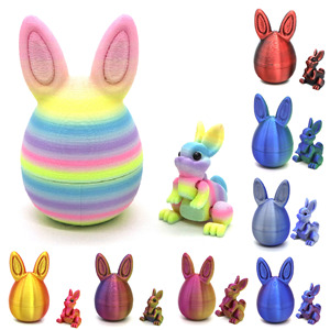 Easrer <b>Egg</b> Capsule Colorful Rabbit 3D Printed Suit Decompression Fidget <b>Toy</b> Safe PLA Material High Quality Stress-Reducing <b>Toy</b> - Product Image 5