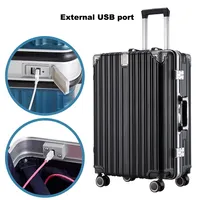 YX16815 YoiXin хорошее качество ПК Двойной Пароль замок алюминиевый корпус чемодан с тележкой роскошный путешествия чемодан смарт