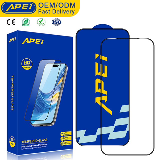 APEI Wholesale 9H 2.5D Anti-Scratch HD Clear Full Cover Phone Tempered Glass Screen Protector Film for iPhone 16 17 Pro Max AIR