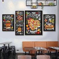 Lebensmittel-Poster Pfannkuchen Burger Pizza Tacos Sandwich Schinken-Toast Restaurant Küche Gemälde für Leinwandkunst Heim-Wanddekoration Bild