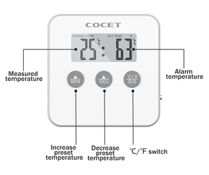 เทอร์โมมิเตอร์วัดอุณหภูมิอาหารแบบดิจิตอลเครื่องวัดอุณหภูมิอาหารทำจากสเตนเลสสตีลสำหรับทำอาหารในครัวแบบอัจฉริยะอ่านได้ทันที - Product Image 3