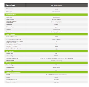 SPF 6000 ES Plus 6kw 8KW Venta caliente Myanmar Growatt Híbrido en la red Inversor solar trifásico - Product Image 3