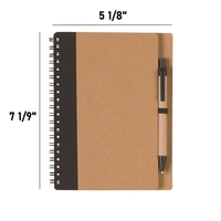 Bloc-notes spiralé promotionnel format A5, pratique, avec bloc-notes adhésifs, couverture en papier kraft et simili cuir, impression de logo pour événements et cadeaux