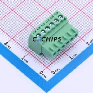 JL15EDGY-25406G01 Plug-in Terminal Block P=2.54mm Connector ( Connector Type: Plug )( Construction: 1x6P )( Pitch: 2.54mm ) - Product Image 1